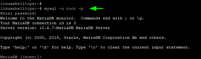 Access MariaDB Shell