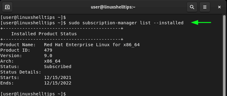 Check RHEL Subscription