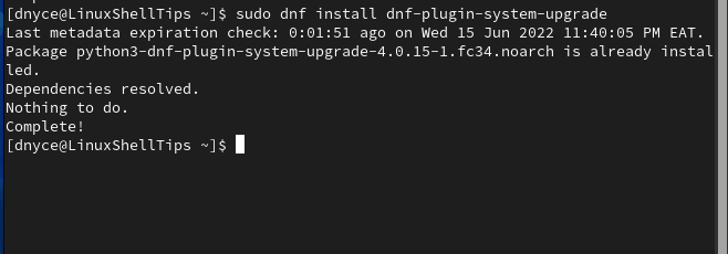 Install Fedora Upgrade Plugin