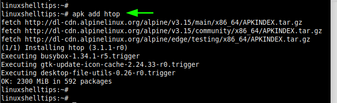 Install Htop in Alpine Linux