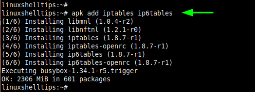 Install Iptables in Alpine Linux