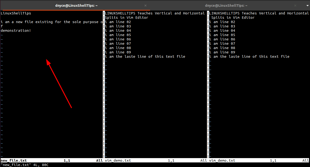 Open File Vertically in Vim