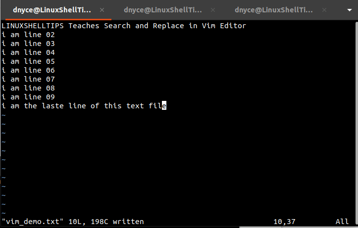 Open File in Vim Editor