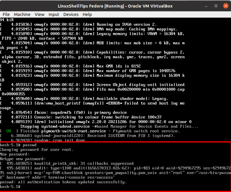 How to Reset Forgotten Root Password in Fedora