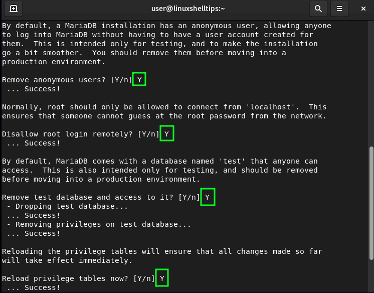 Secure MariaDB Server