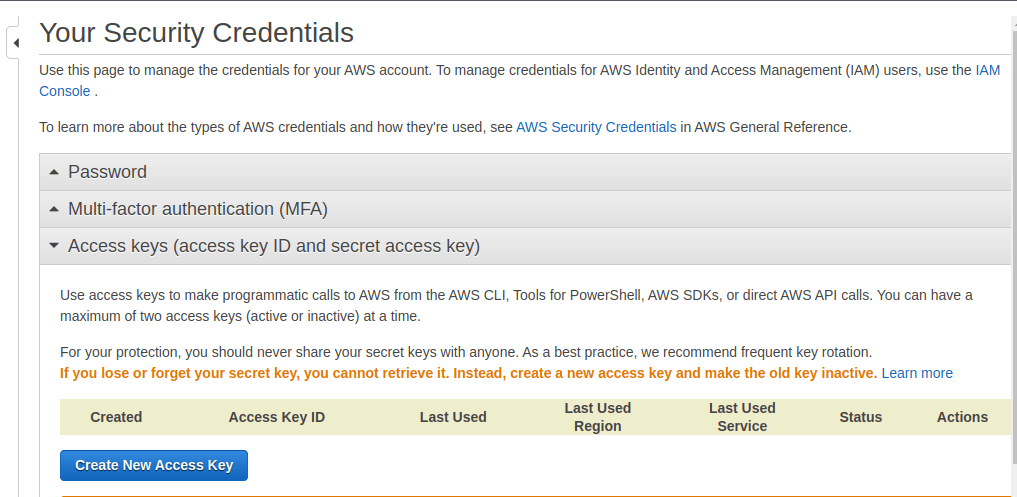 AWS Access Keys