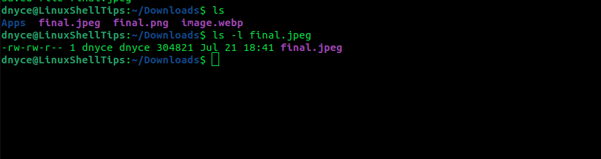 Check JPEG Image Size in Linux