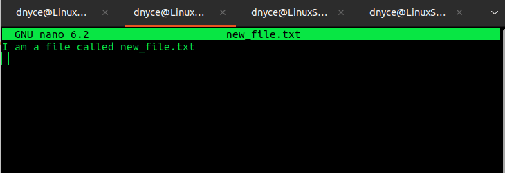Create New File in Nano