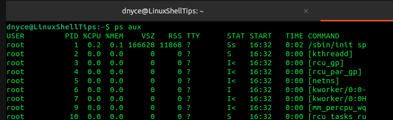 List Running Linux Processes