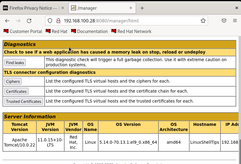 Tomcat Manager App