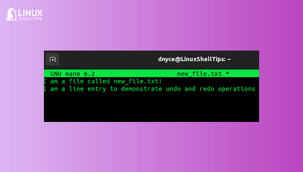 How to Undo and Redo in Nano Editor in Linux