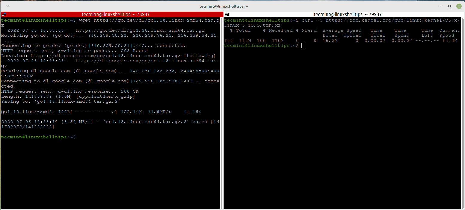 Wget vs Curl Command