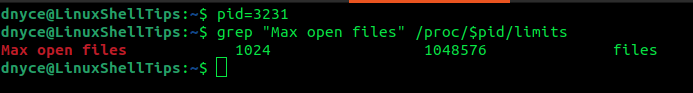 Check Linux File Limits Per Process