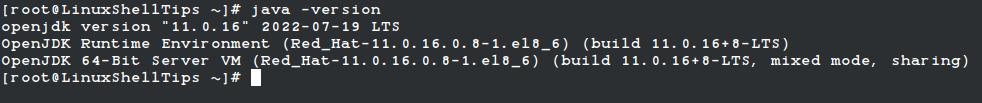 Check Java Version in RHEL 8