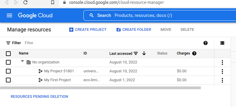 Create Google Project