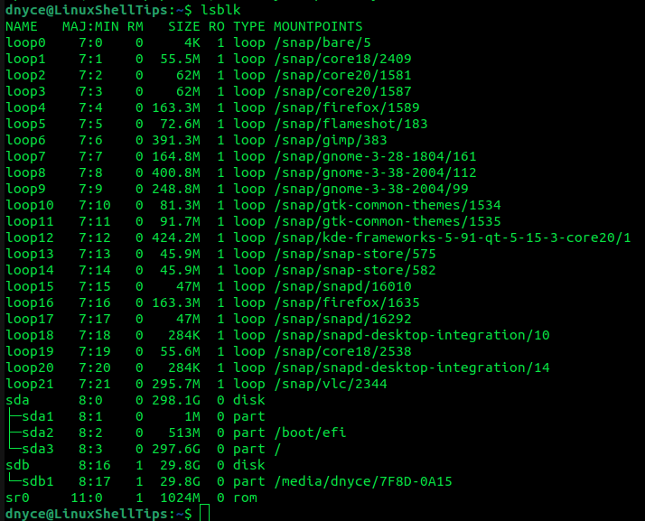 List Linux Disk Drive