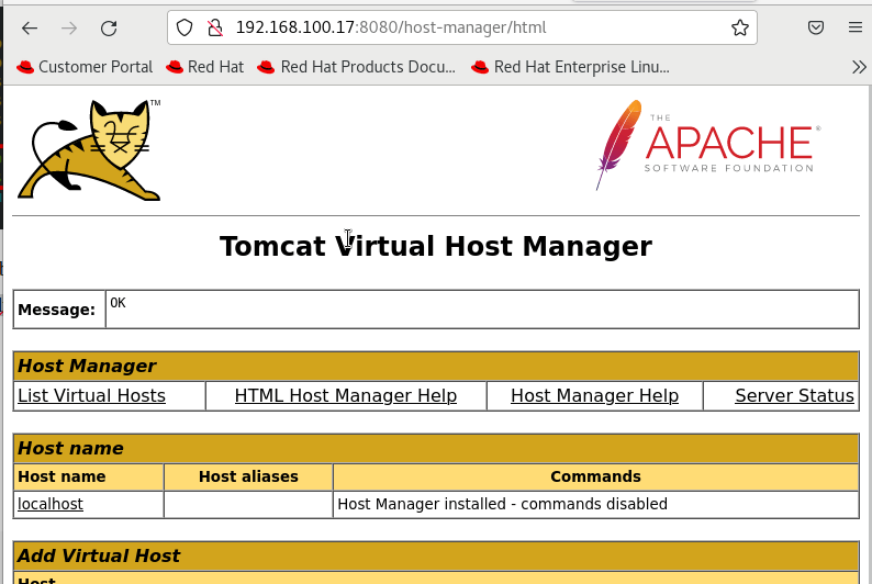 Tomcat Host Manager