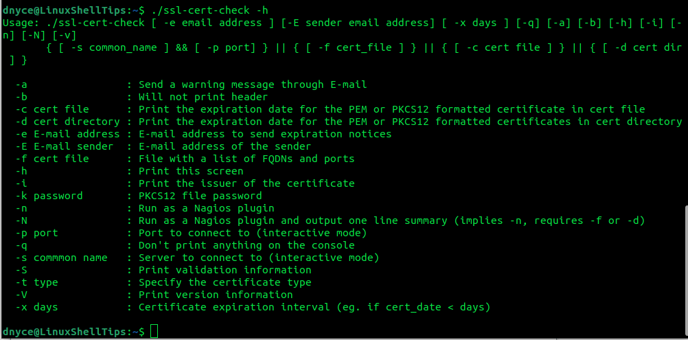 ssl-cert-check Options