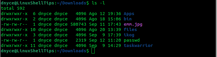 List Files Info in Linux