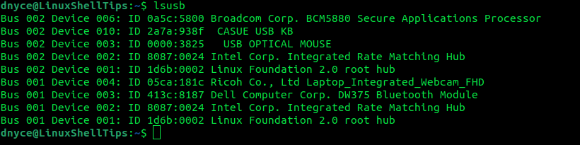List Linux USB Devices