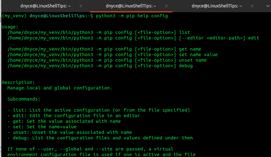 PIP Command Help