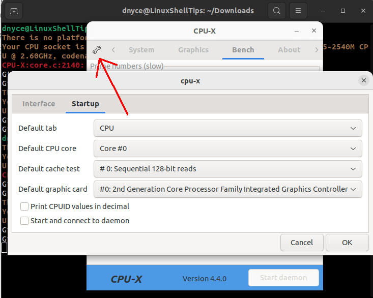 CPU-X Configuration Settings