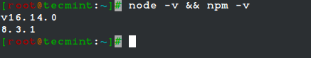 Verify Node.js in AlmaLinux