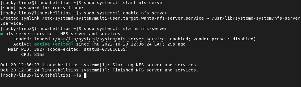Check NFS Server Status