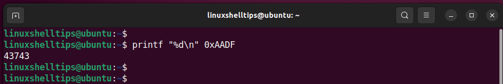 Convert Hexadecimal to Decimal Using printf Command