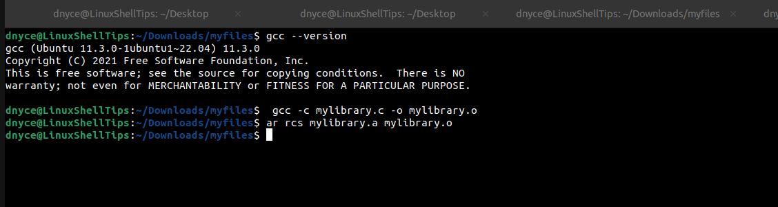Create Static Library in Linux