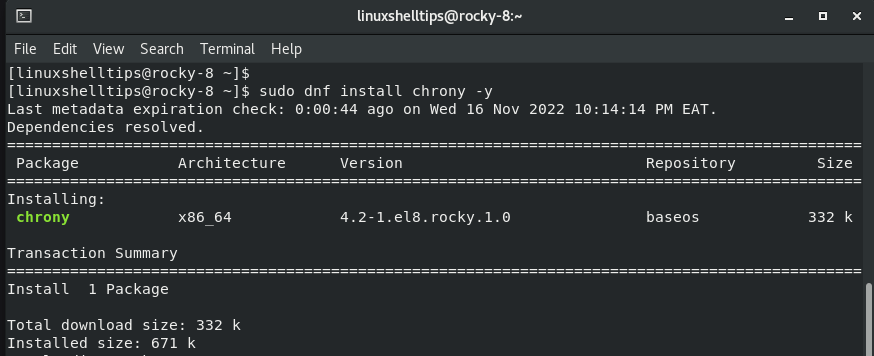 Install Chrony in Rocky Linux