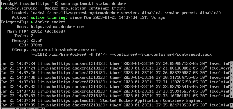 Check Docker in Rocky Linux