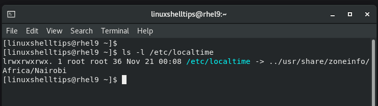 Check Timezone in RHEL