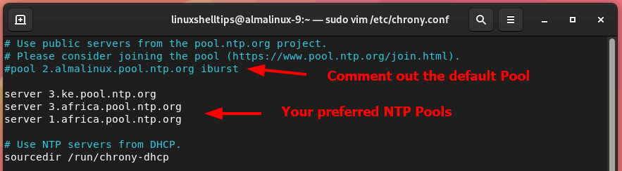 Configure NTP Pool in AlmaLinux