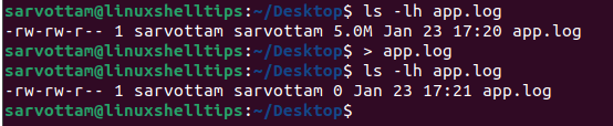 Empty Log File in Linux