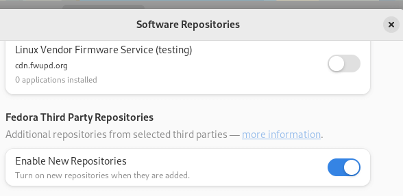 Enable Third Party Repositories in Fedora