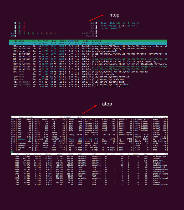 View Linux Running Processes