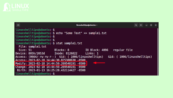 file creation date linux