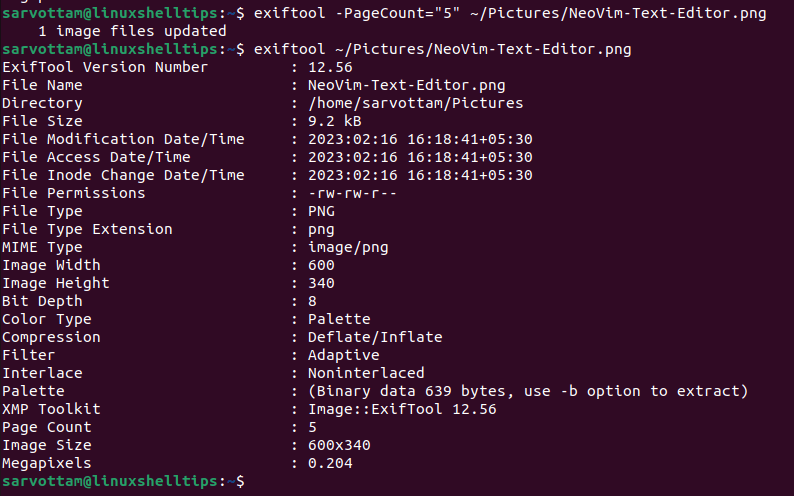 Edit Image Metadata in Linux