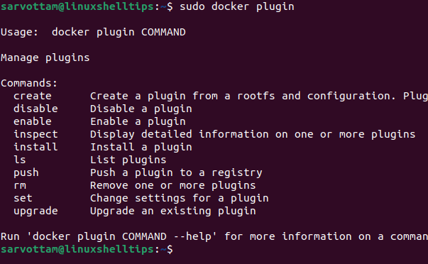 List Docker Plugin