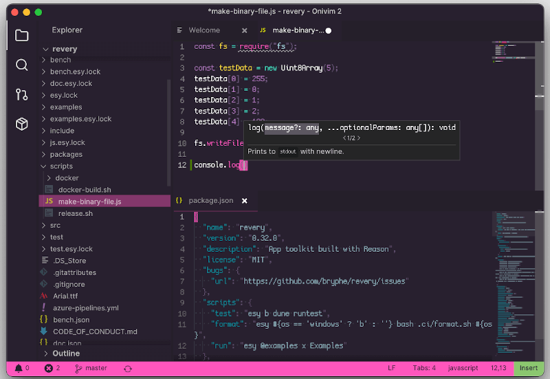 Oni UI for NeoVim