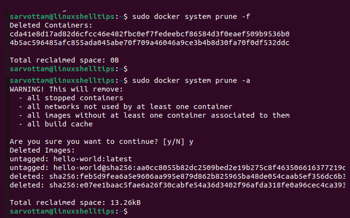 Prune Docker Objects