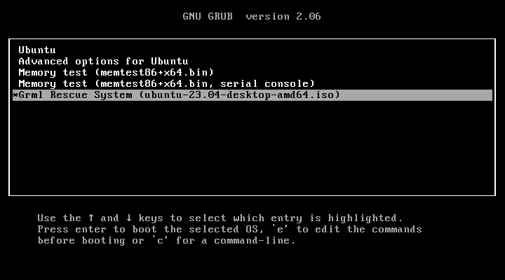 Boot Ubuntu Using Grml Rescue System