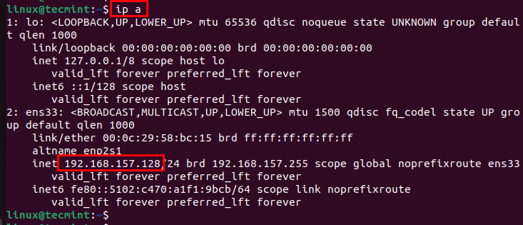Check Ubuntu Server IP