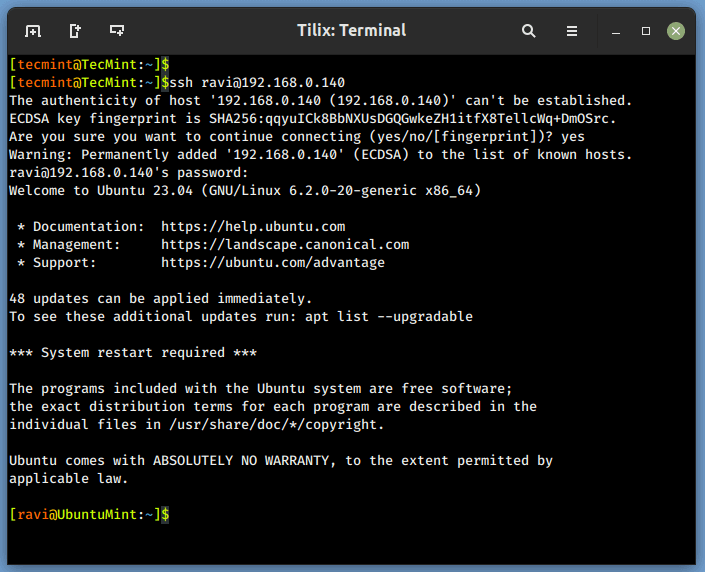 SSH to Ubuntu System