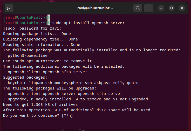 Install SSH in Ubuntu