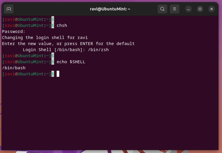 Set ZSH Shell in Ubuntu