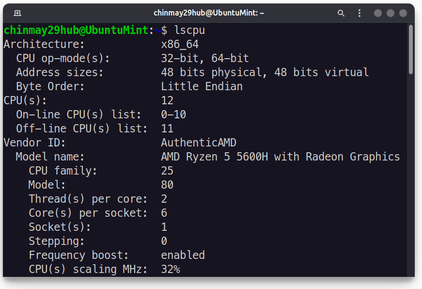 Verify CPU Cores in Ubuntu