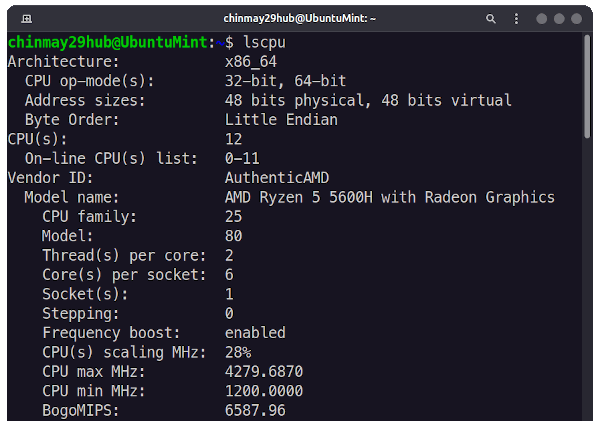 View CPU Cores in Ubuntu