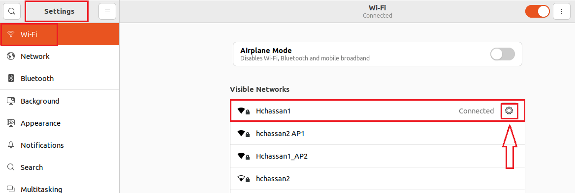 View Ubuntu Wi-Fi Settings